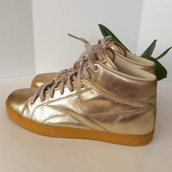 Reebok T - Raww high top gold golden leather sneakers - Picture 4 of 9